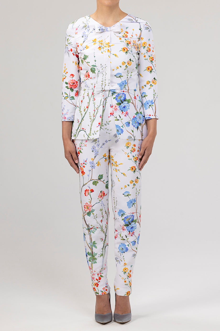 Garden Reverie Silk Faille Cigarette Pants