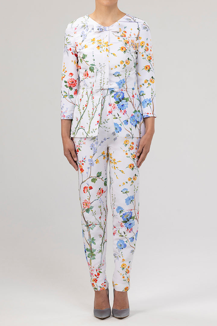 Garden Reverie Silk Faille Cigarette Pants