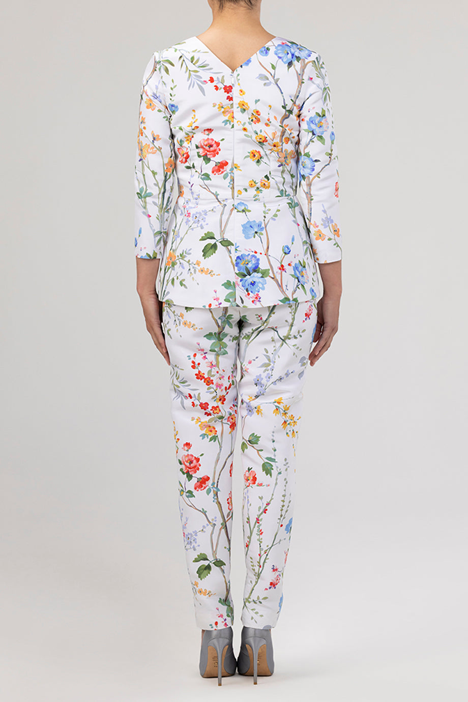 Garden Reverie Silk Faille Cigarette Pants