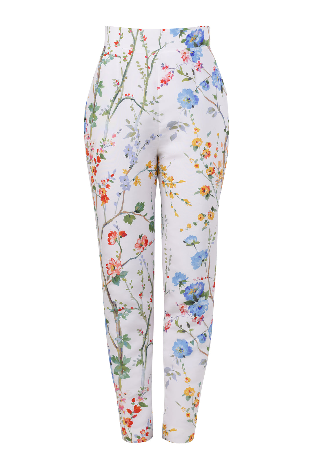 Garden Reverie Silk Faille Cigarette Pants