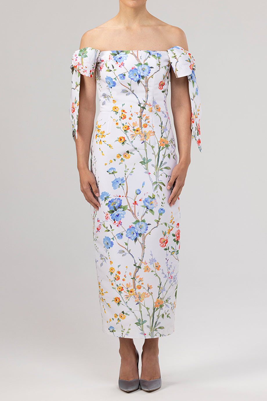 Isabella Garden Reverie Silk Faille Midi Dress