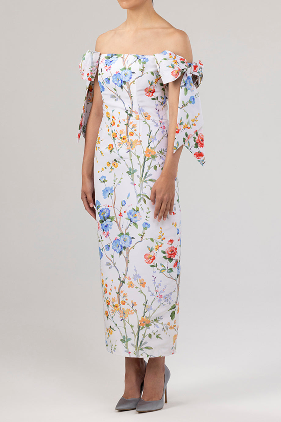 Isabella Garden Reverie Silk Faille Midi Dress