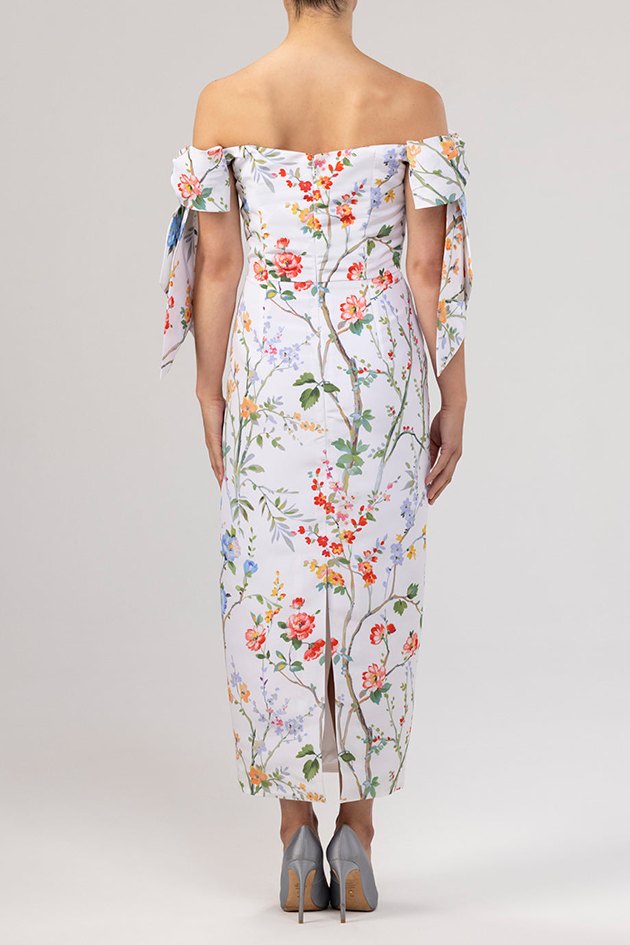 Isabella Garden Reverie Silk Faille Midi Dress