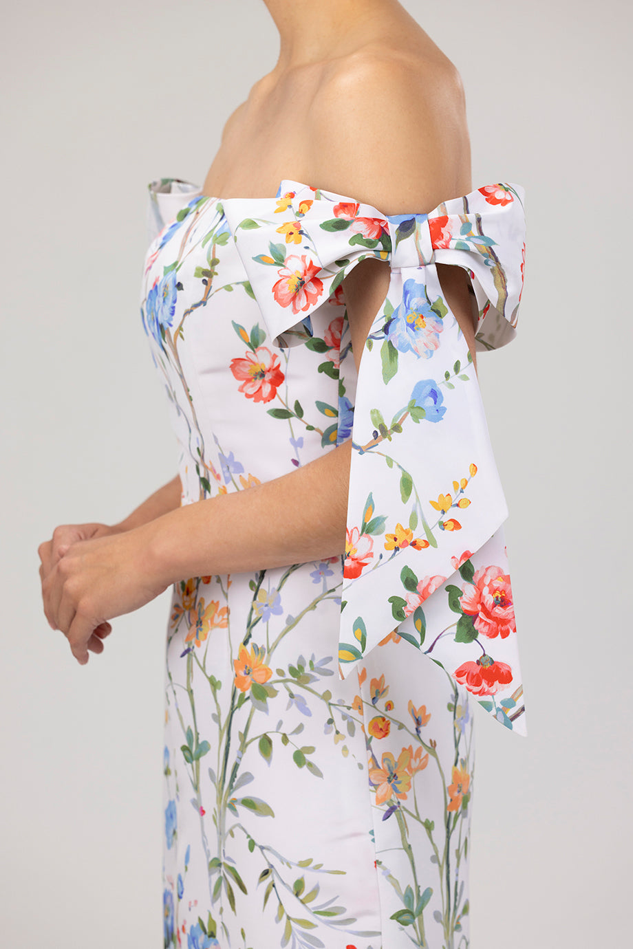 Isabella Garden Reverie Silk Faille Midi Dress