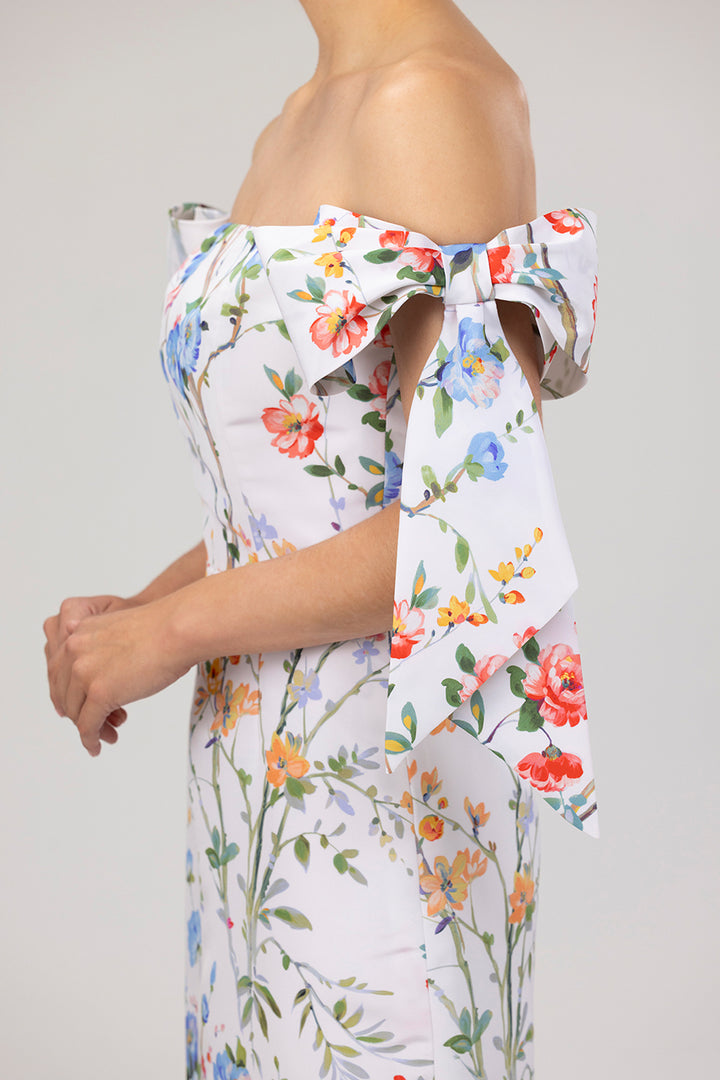 Isabella Garden Reverie Silk Faille Midi Dress