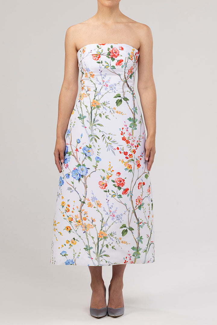 Lucie Garden Reverie Silk Faille A-Line Midi Dress