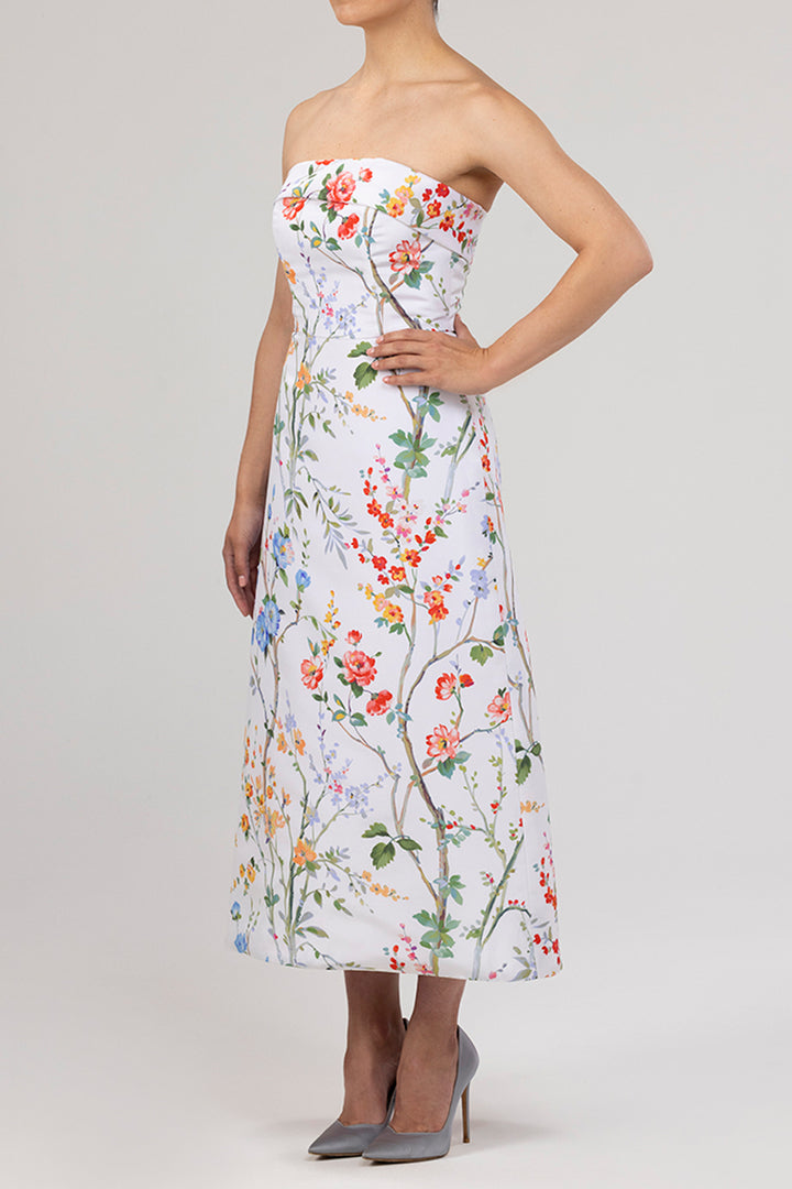 Lucie Garden Reverie Silk Faille A-Line Midi Dress