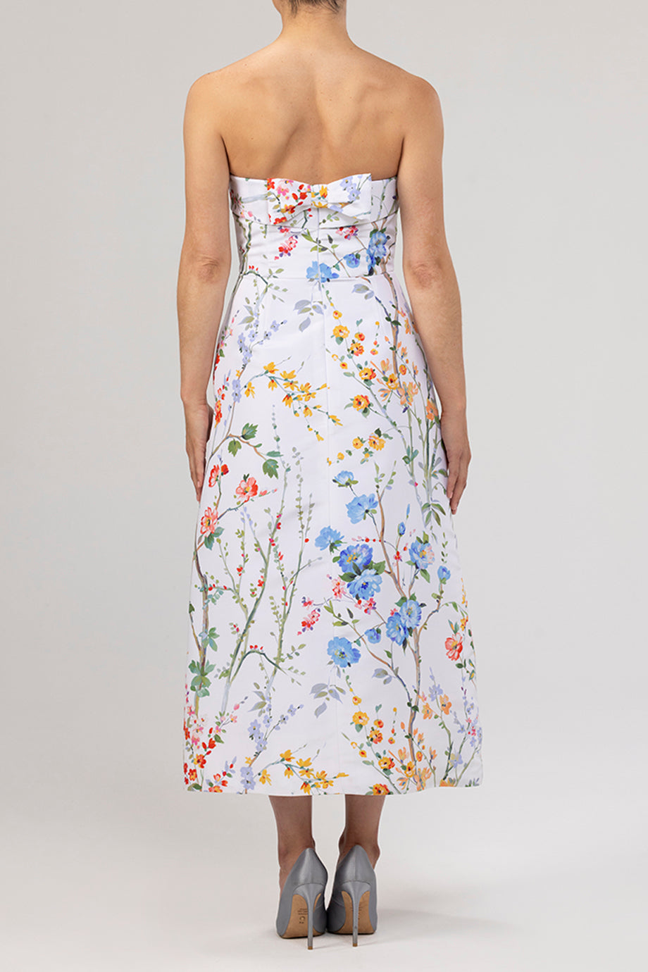 Lucie Garden Reverie Silk Faille A-Line Midi Dress