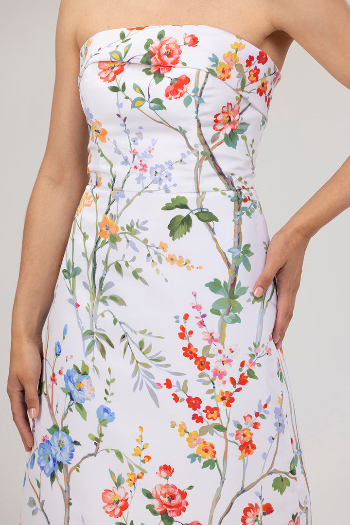 Lucie Garden Reverie Silk Faille A-Line Midi Dress