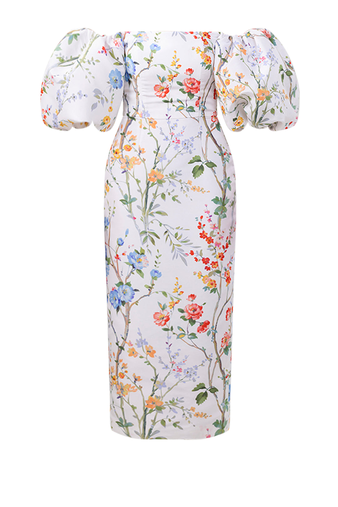 Sylvia Garden Reverie Silk Faille Midi Dress