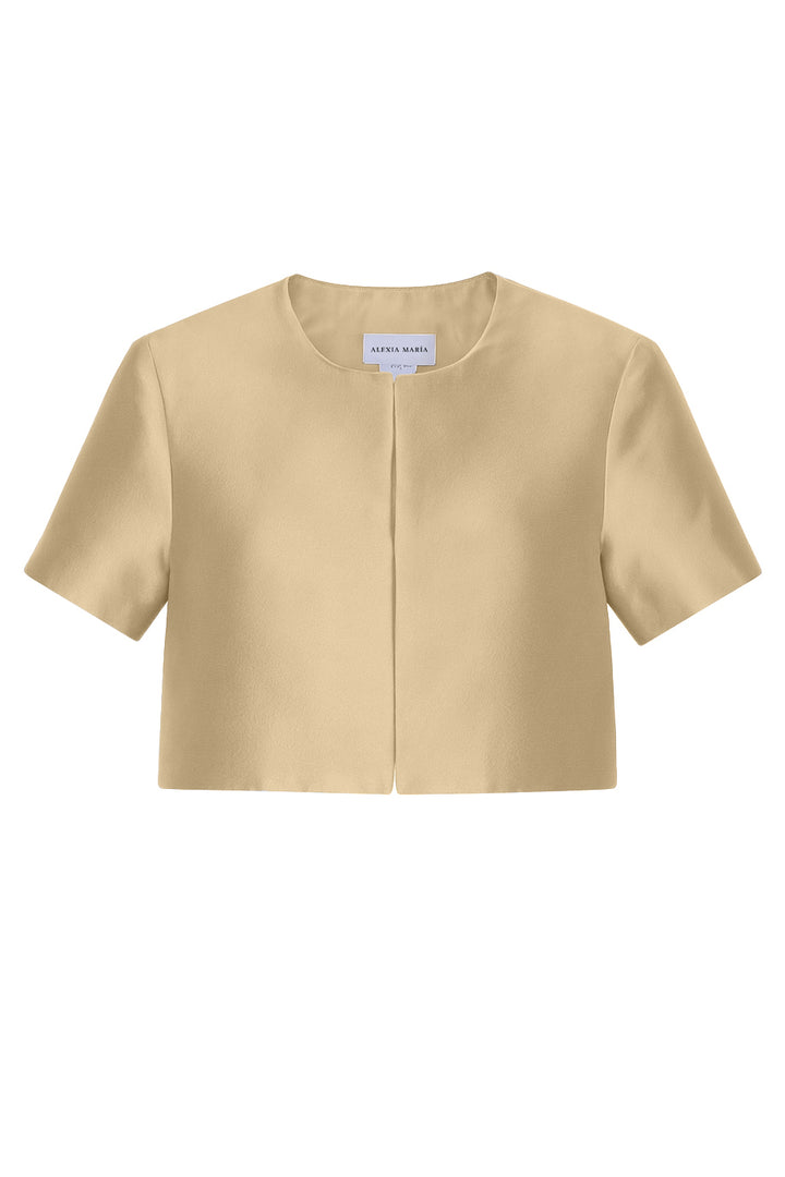 Audrey Silk and Wool Short Sleeve Jacket