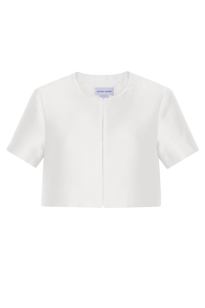Audrey Silk and Wool Short Sleeve Jacket