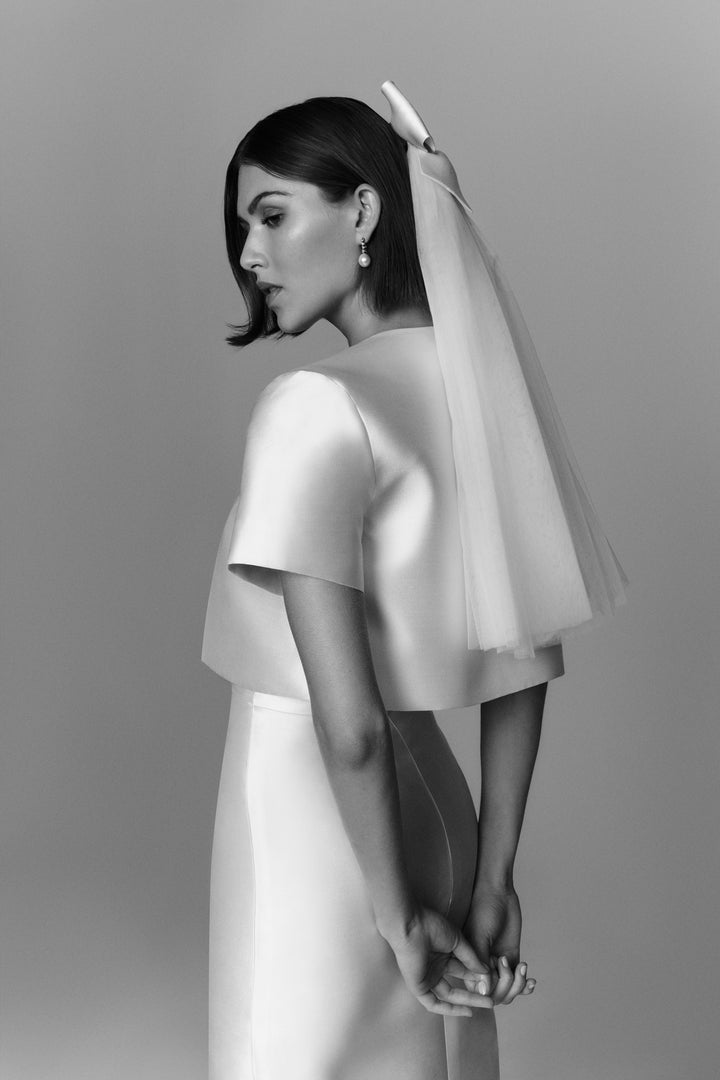 Audrey Silk and Wool Short Sleeve Jacket