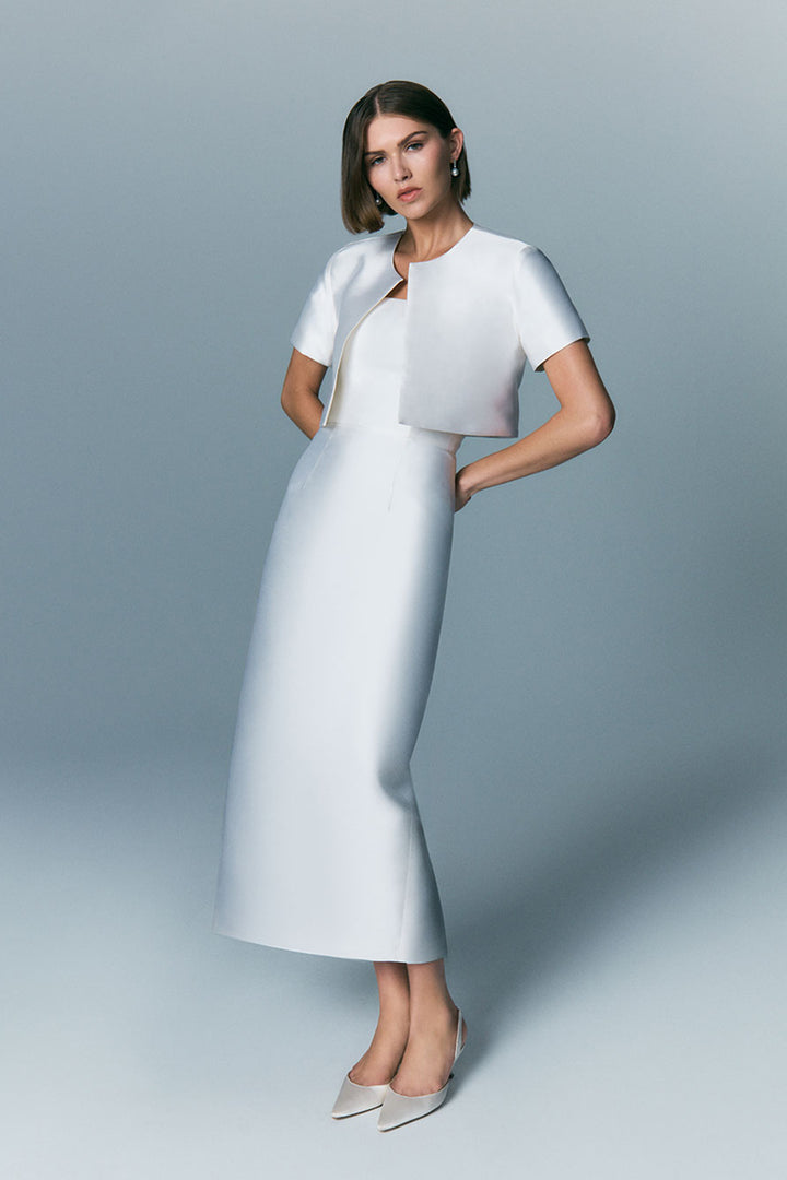 Audrey Silk and Wool Short Sleeve Jacket