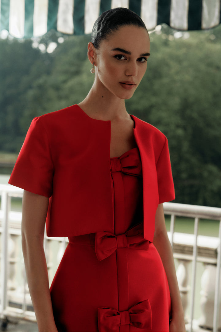 Audrey Silk and Wool Short Sleeve Jacket