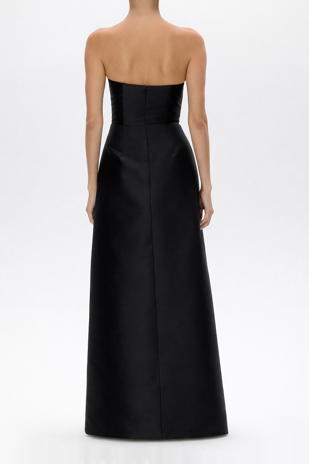 Chloe Silk and Wool A-Line Gown Black and White / 8