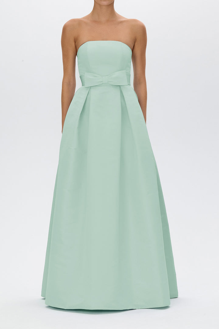 Clara Silk Faille Full Gown with Bow Belt