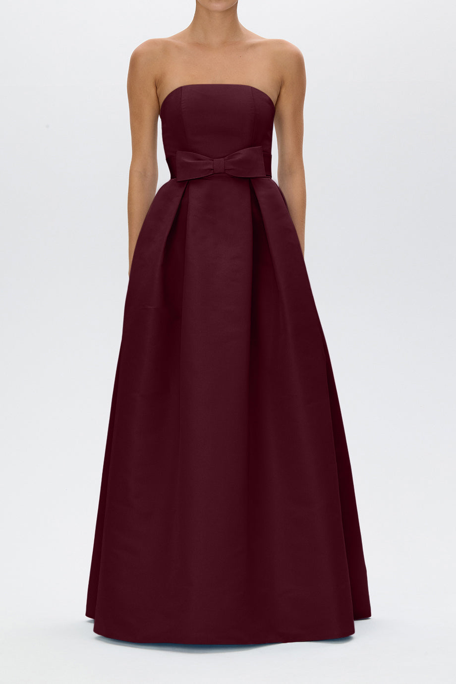 Clara Silk Faille Full Gown with Bow Belt