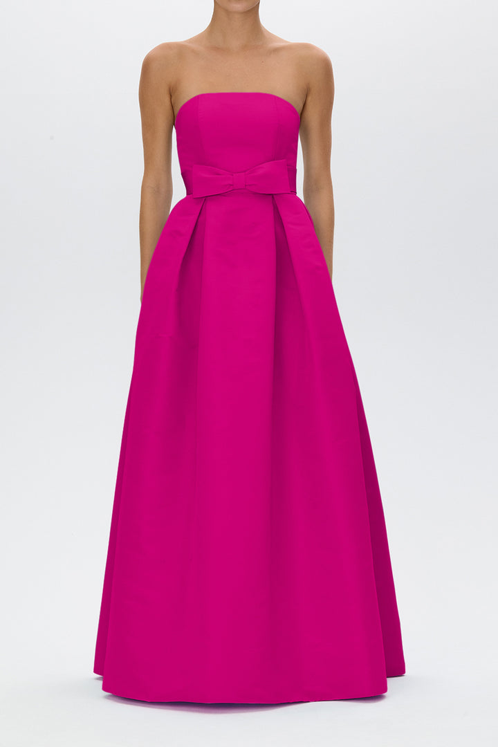 Clara Silk Faille Full Gown with Bow Belt