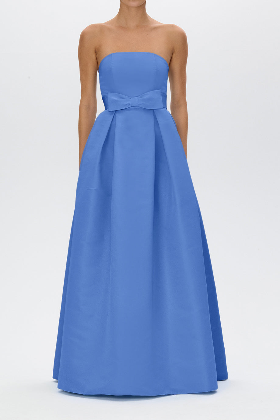 Clara Silk Faille Full Gown with Bow Belt