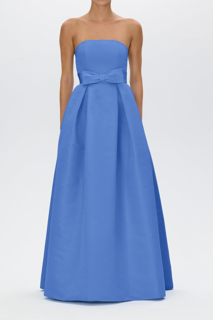 Clara Silk Faille Full Gown with Bow Belt