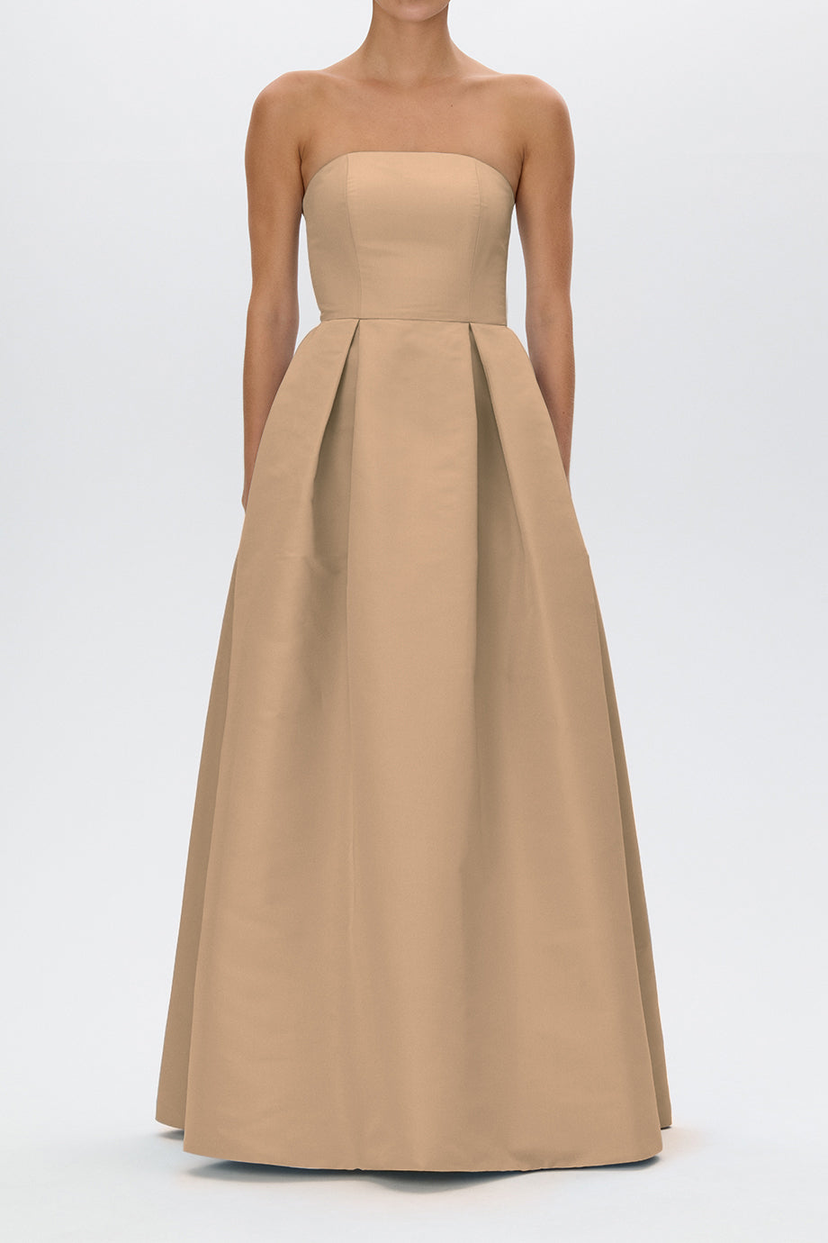 Clara Silk Faille Full Gown with Bow Belt