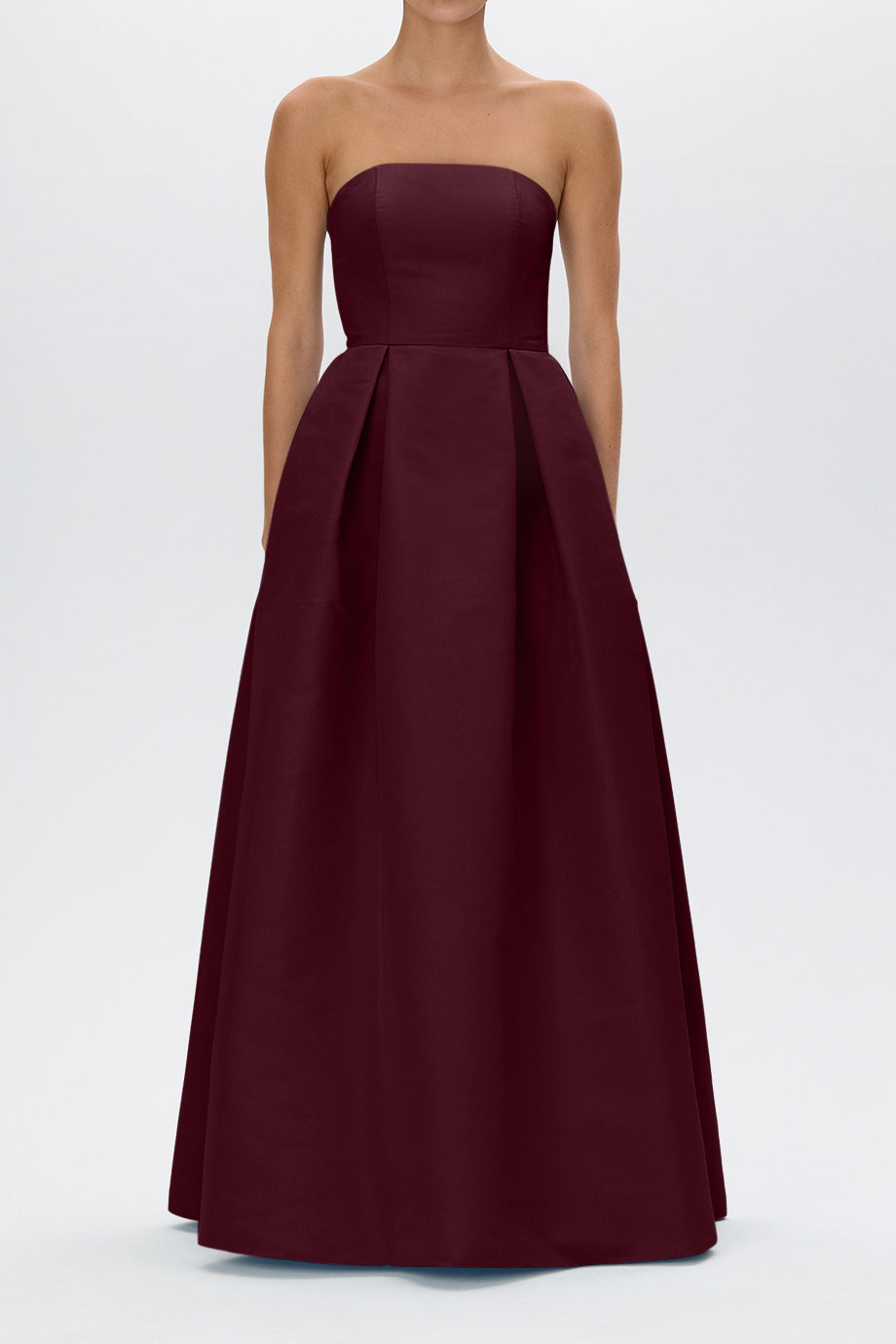 Clara Silk Faille Full Gown with Bow Belt