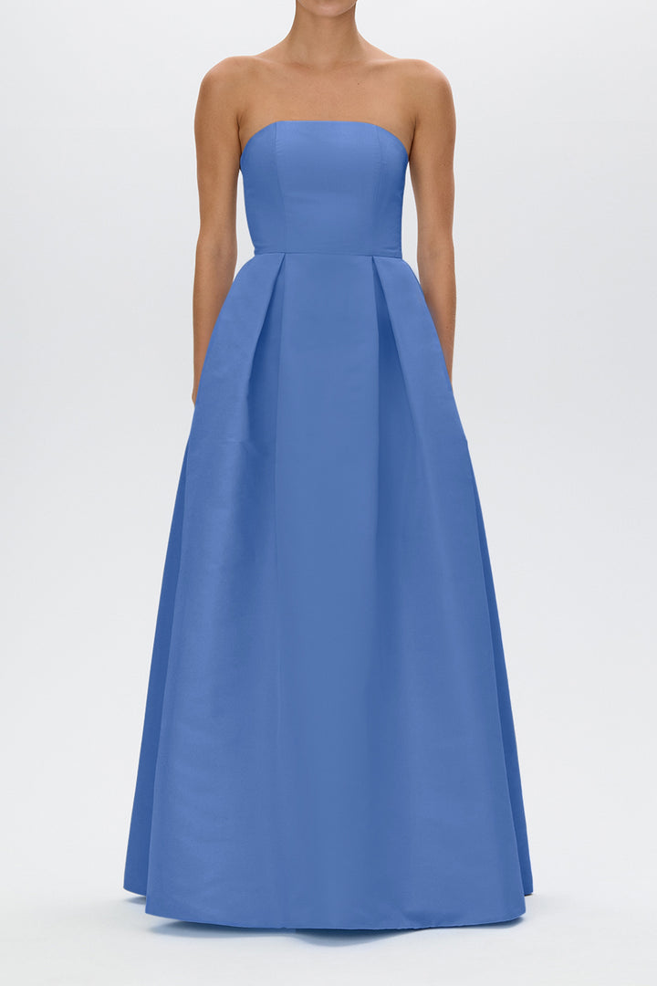 Clara Silk Faille Full Gown with Bow Belt