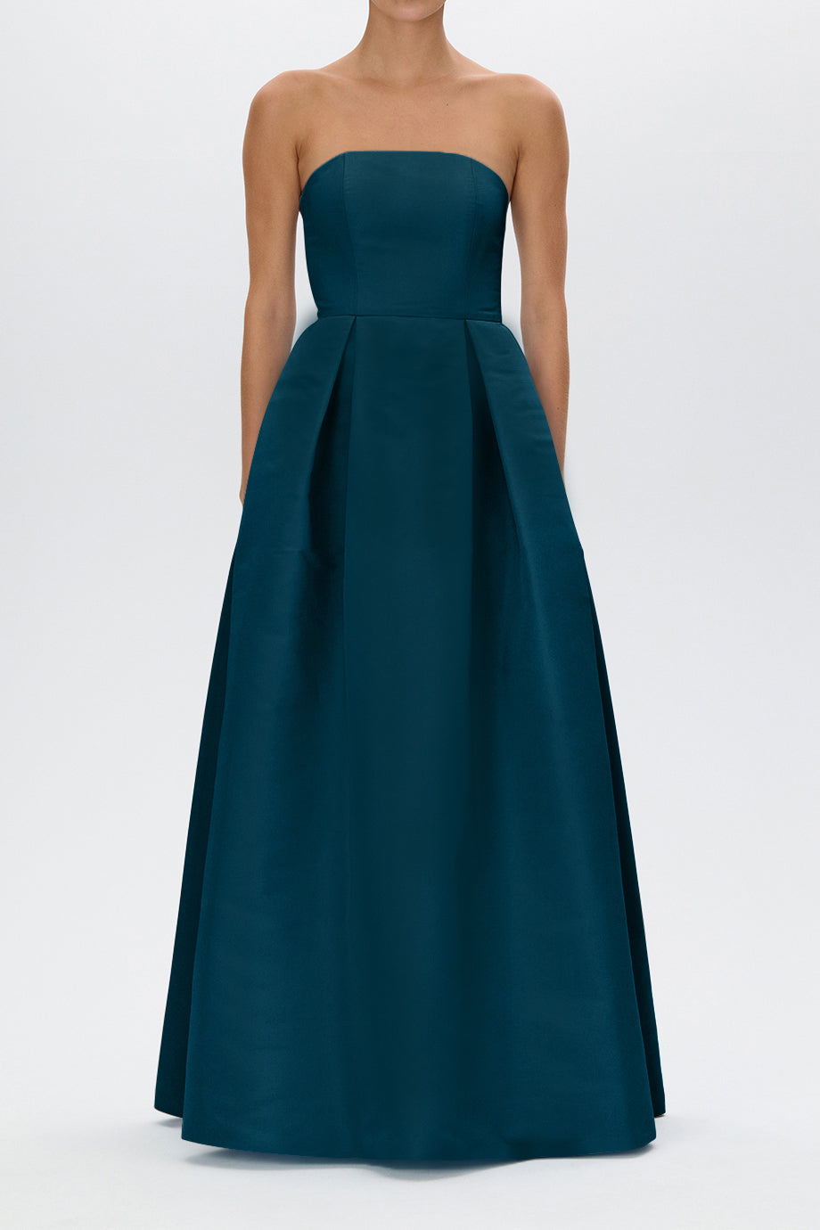 Clara Silk Faille Full Gown with Bow Belt
