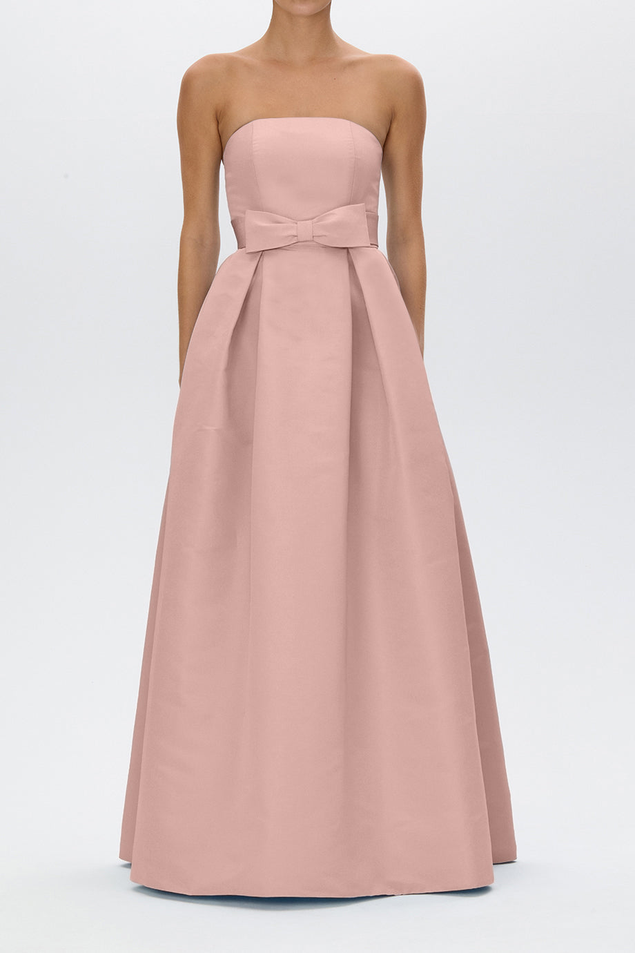 Clara Silk Faille Full Gown with Bow Belt