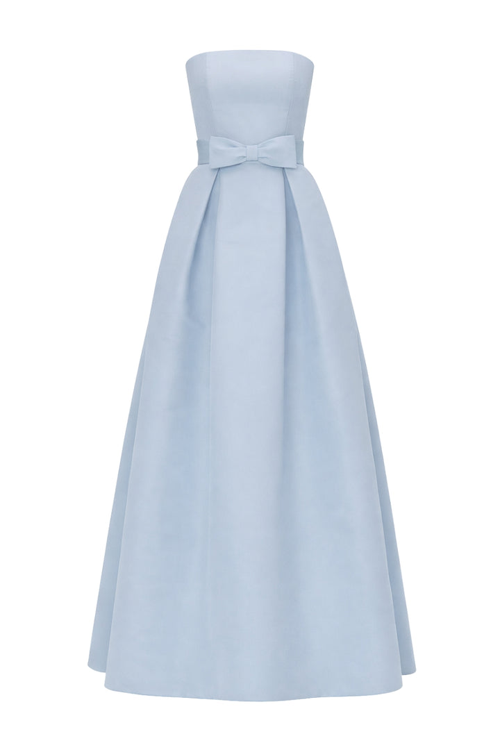 Clara Silk Faille Full Gown with Bow Belt
