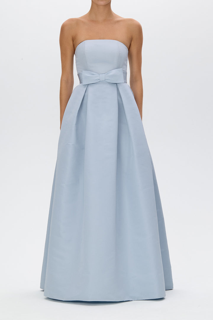 Clara Silk Faille Full Gown with Bow Belt