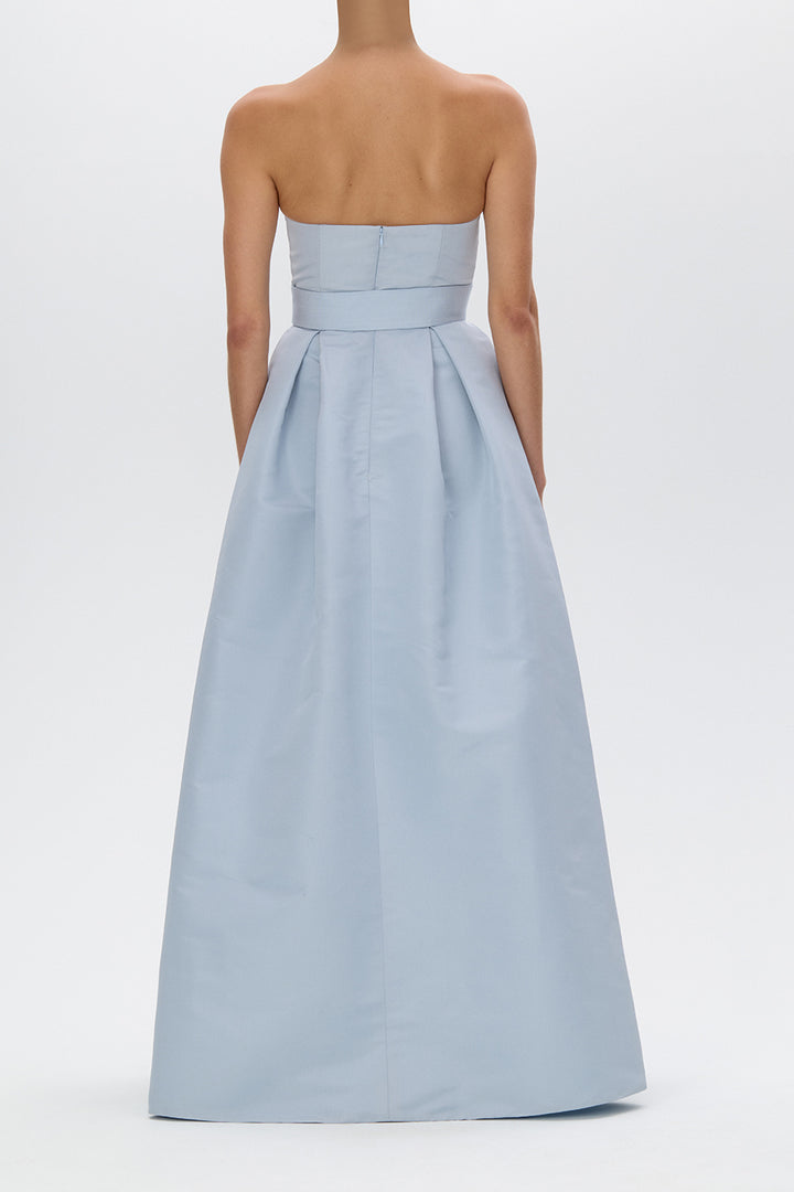 Clara Silk Faille Full Gown with Bow Belt