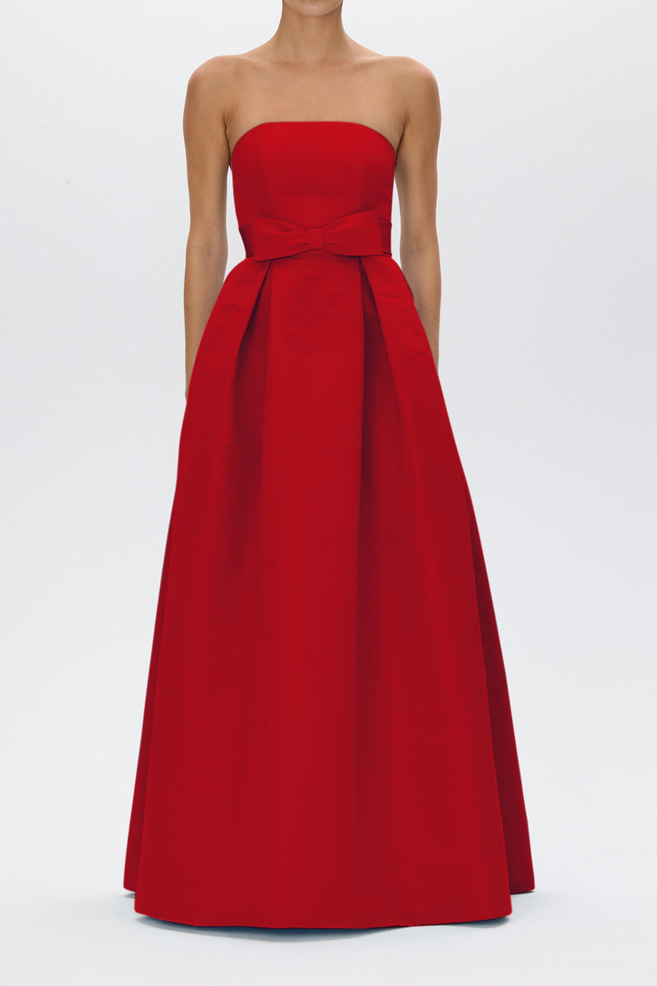 Clara Silk Faille Full Gown with Bow Belt