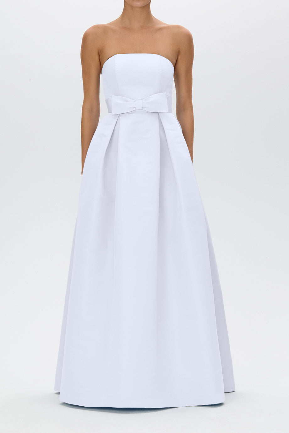 Clara Silk Faille Full Gown with Bow Belt