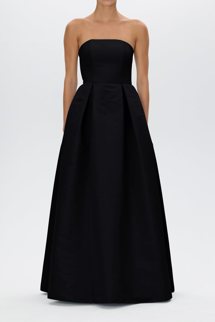 Clara Silk Faille Full Gown with Bow Belt