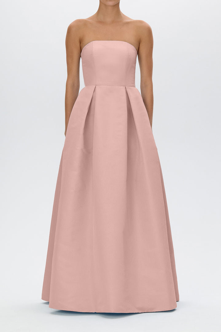 Clara Silk Faille Full Gown with Bow Belt