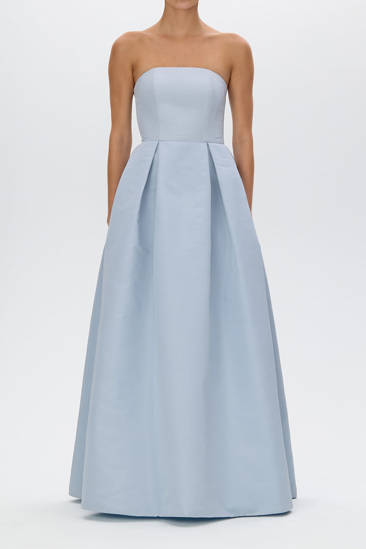Clara Silk Faille Full Gown with Bow Belt