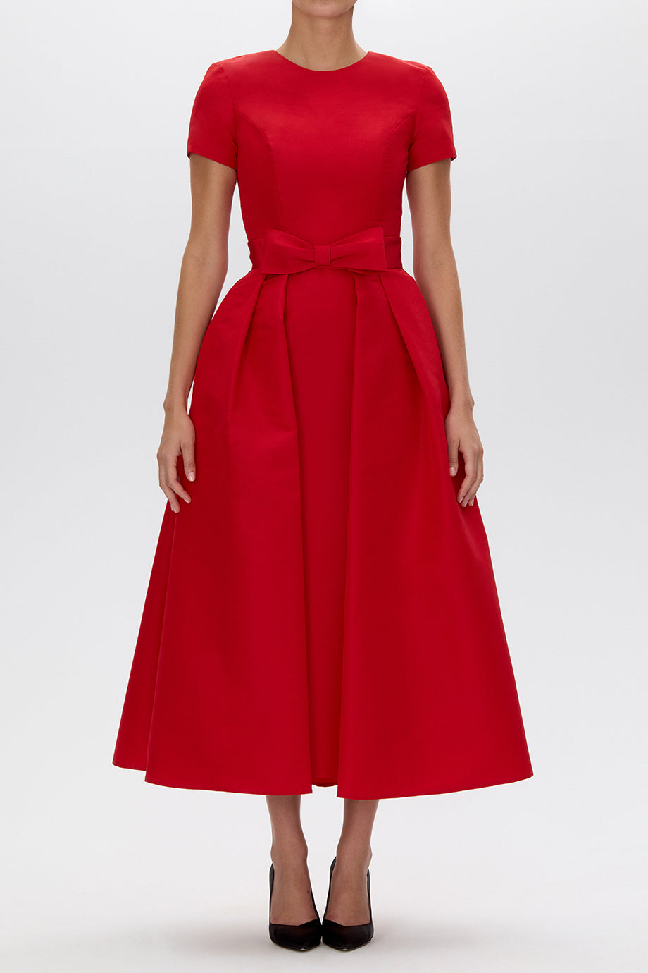 Silk Faille Mid-Length Bow Convertible Skirt