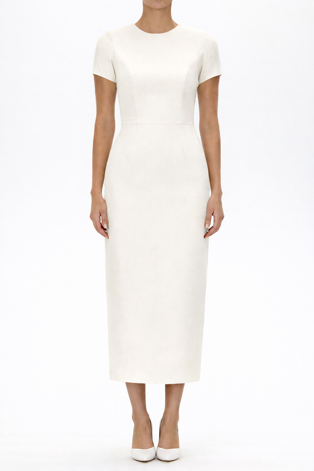 Claudia Silk Faille Midi Dress with Mid-Length Bow Convertible Skirt