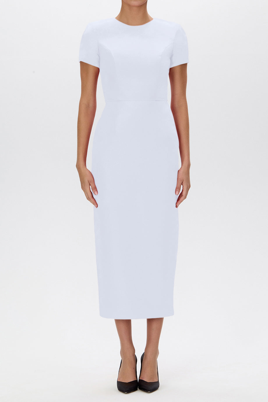 Claudia Silk Faille Midi Dress with Bow Belt