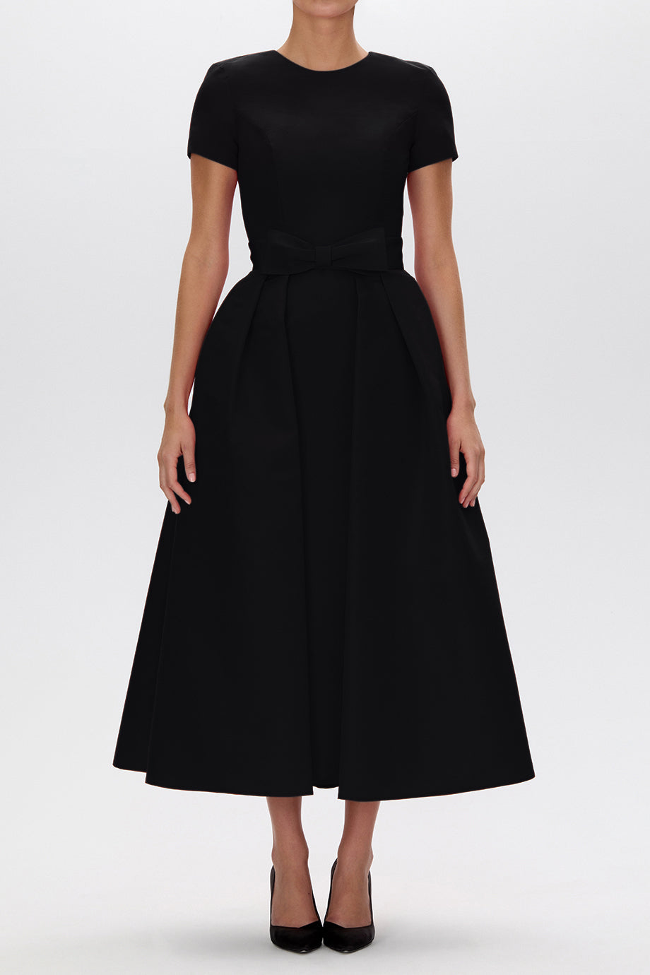 Silk Faille Mid-Length Bow Convertible Skirt