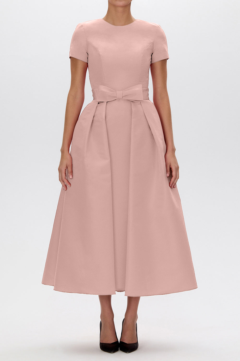 Silk Faille Mid-Length Bow Convertible Skirt