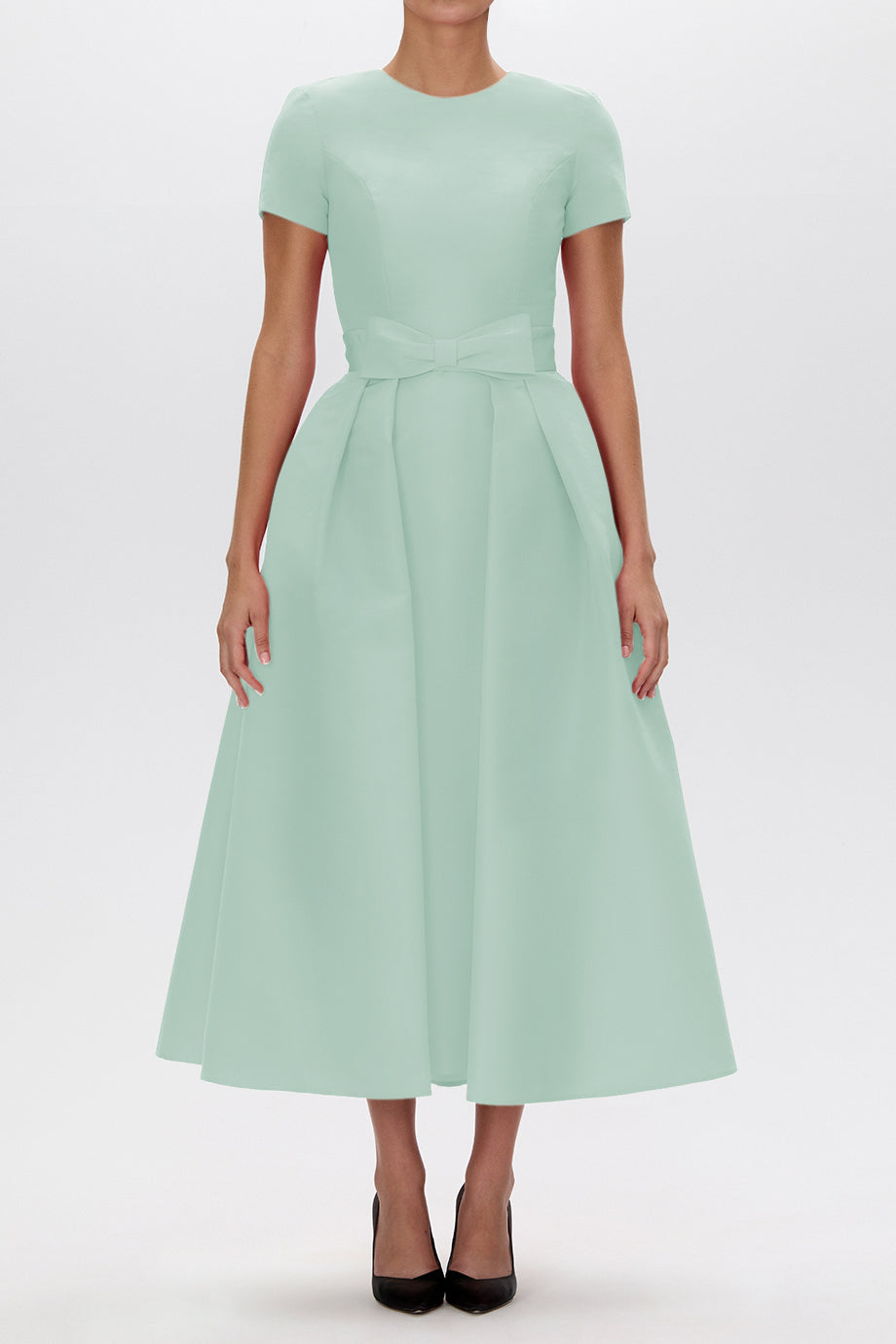 Silk Faille Mid-Length Bow Convertible Skirt