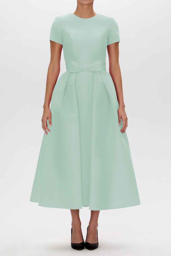 Silk Faille Mid-Length Bow Convertible Skirt
