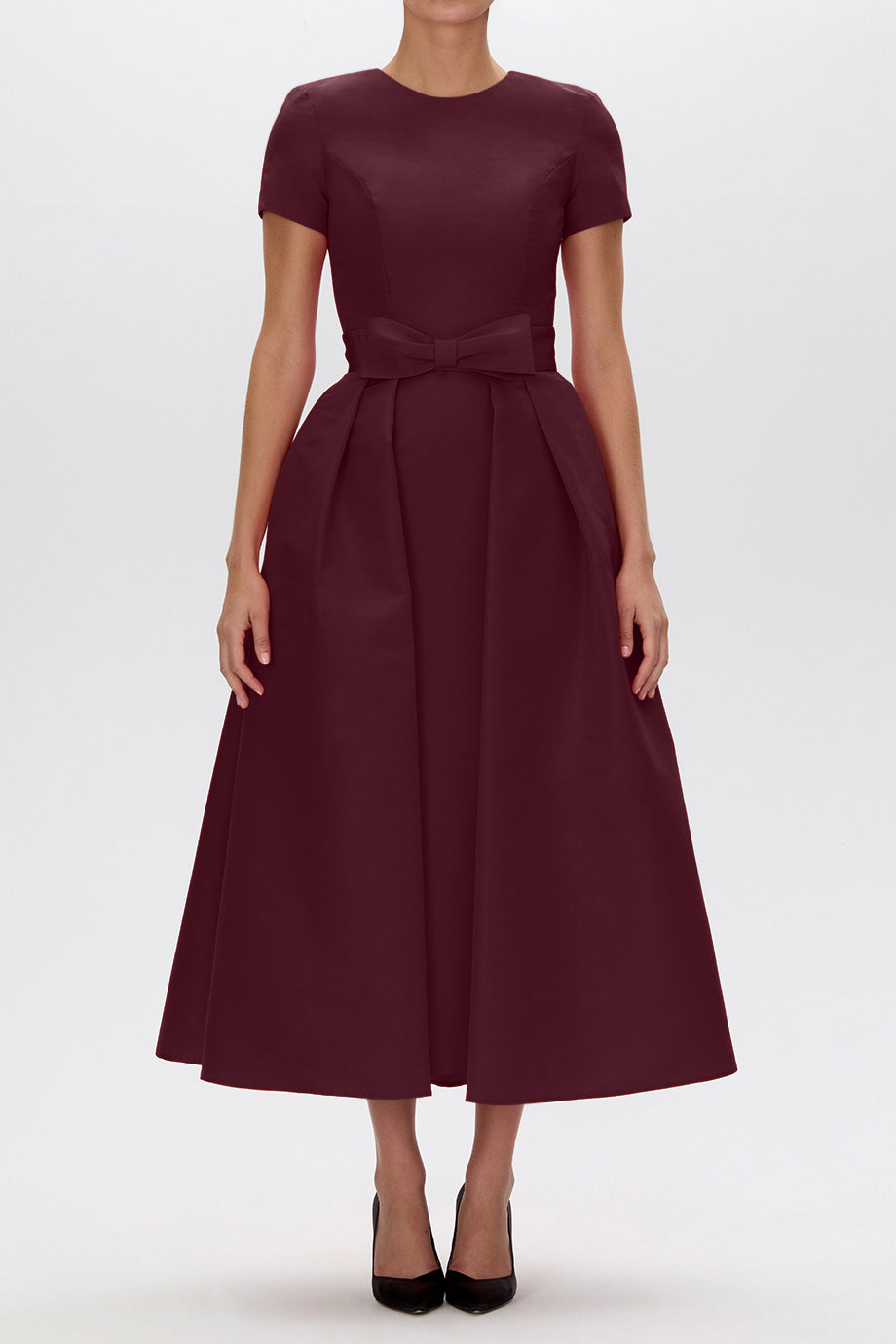 Silk Faille Mid-Length Bow Convertible Skirt