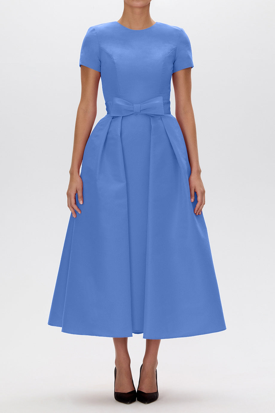 Silk Faille Mid-Length Bow Convertible Skirt