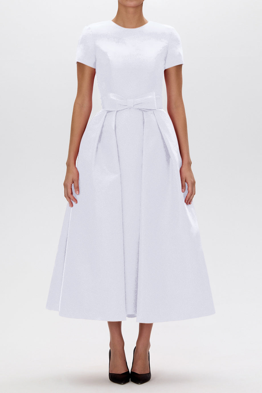 Silk Faille Mid-Length Bow Convertible Skirt