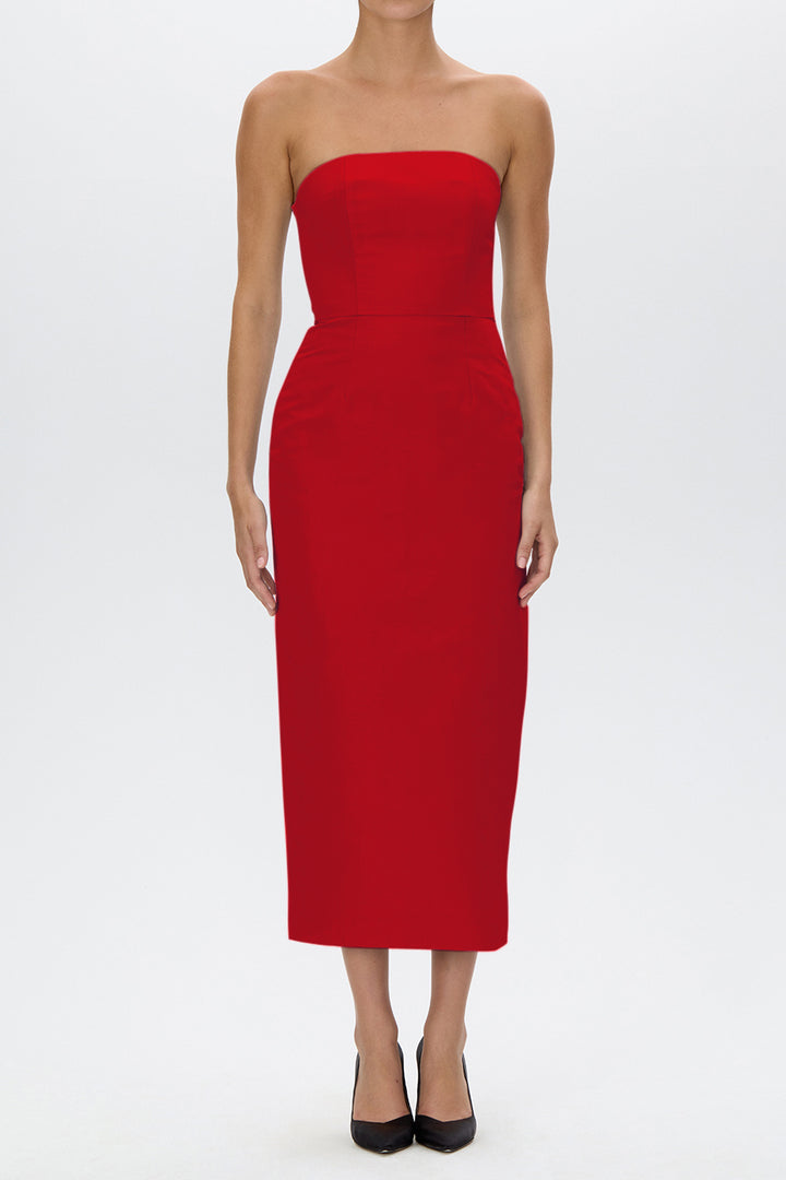 Elizabeth Silk Faille Midi Dress
