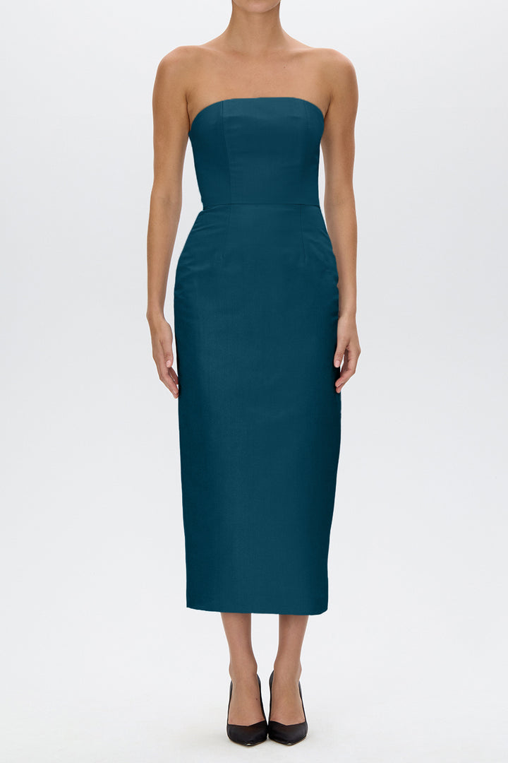Elizabeth Silk Faille Midi Dress